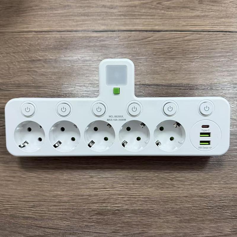 Eu Plug 3/4/5 Ac Outlet Power Strip Multiprise Wall Socket Universal Network Filter Usb Cherger Separate Switch Light Adapter Set