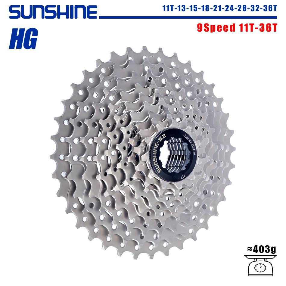 SUNSHINE Fahrradkassette 8/9/10/11/12-fach MTB Ritzel 11T-32T/36T/40T/42T/46T/50T/52T HG-Struktur Freilauf für SHIMANO/SRAM