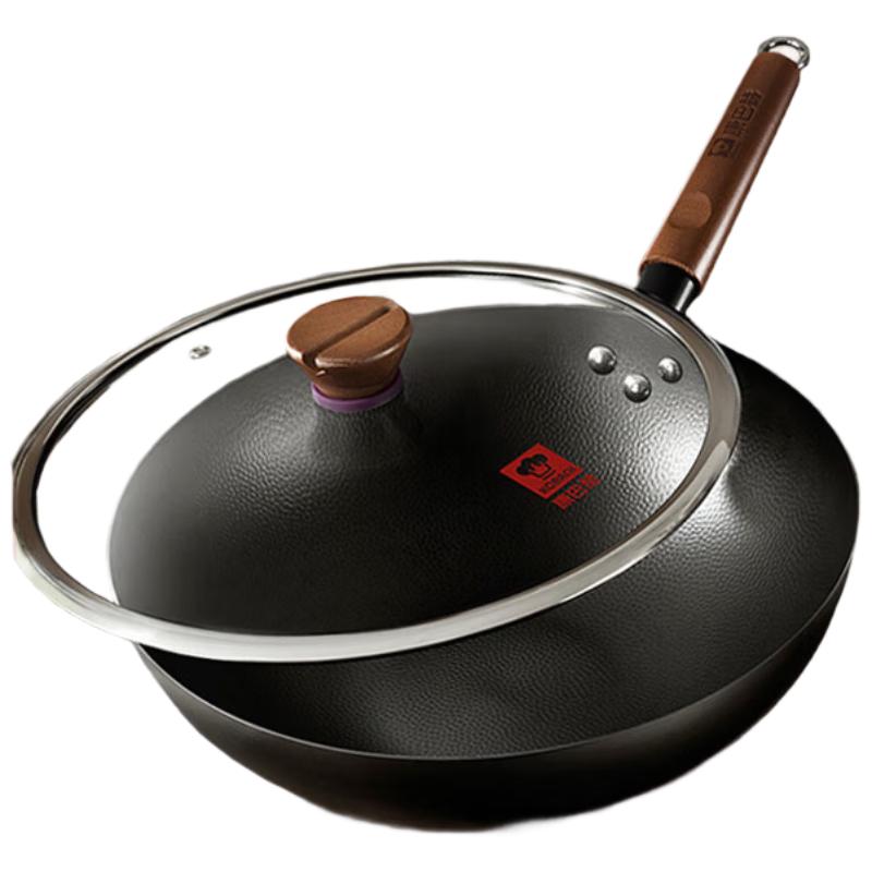 Kangbahe 32cm Coating-Free Iron Wok Set