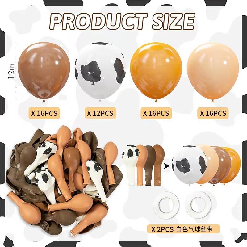 60 Vintage Cow Balloons, Denim Balloons For Highland Cow Farm Birthday Party Decorations