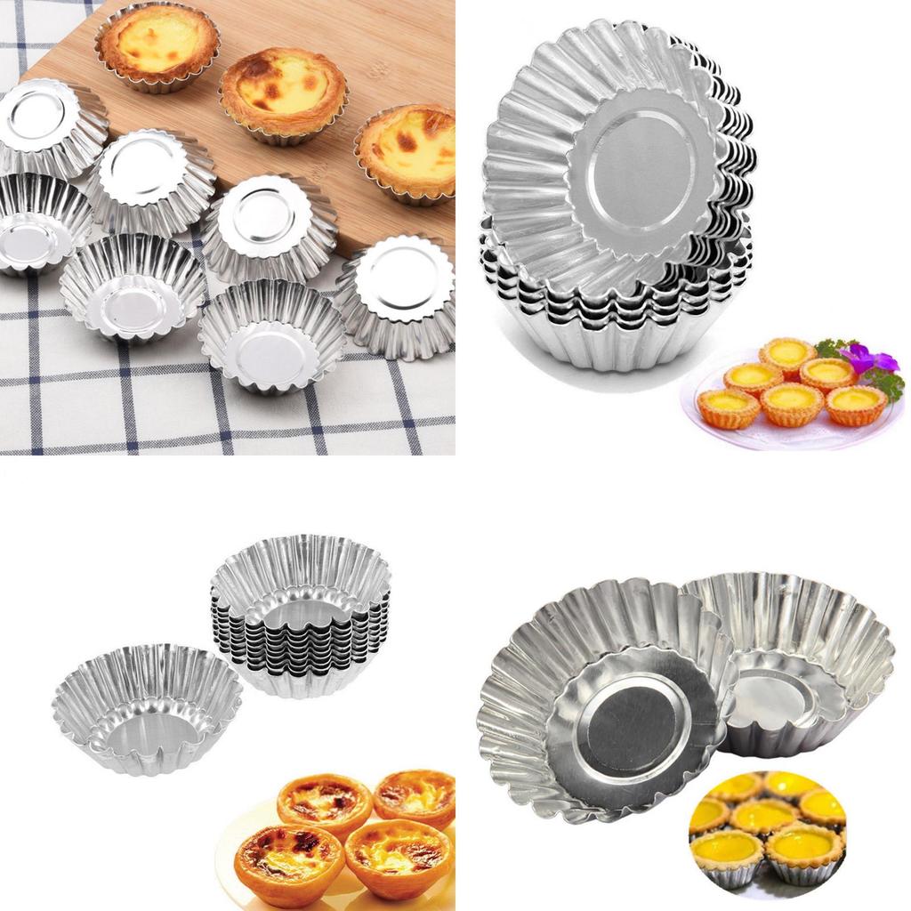 Durable Thickened Tin Egg Tart Molds Modern Simple Style Baking Tools