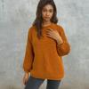 Women's Plus Size Chunky Knit Roll Neck Sweater - Solid Color Loose Pullover for Autumn/Winter
