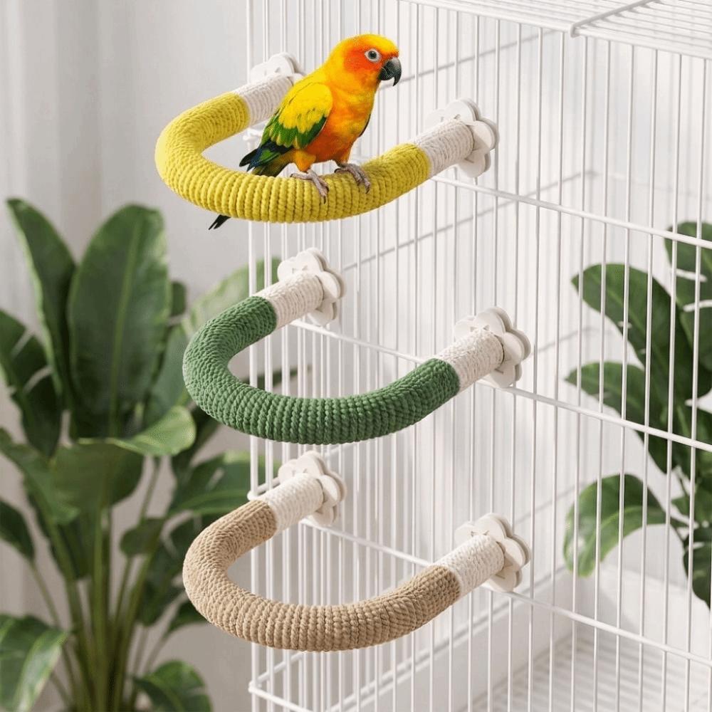 Bite-Resisting Parrot Rope Perch U-shape Hanging Parrot Biting Rod Bird Grinding Stand  Sun Conures
