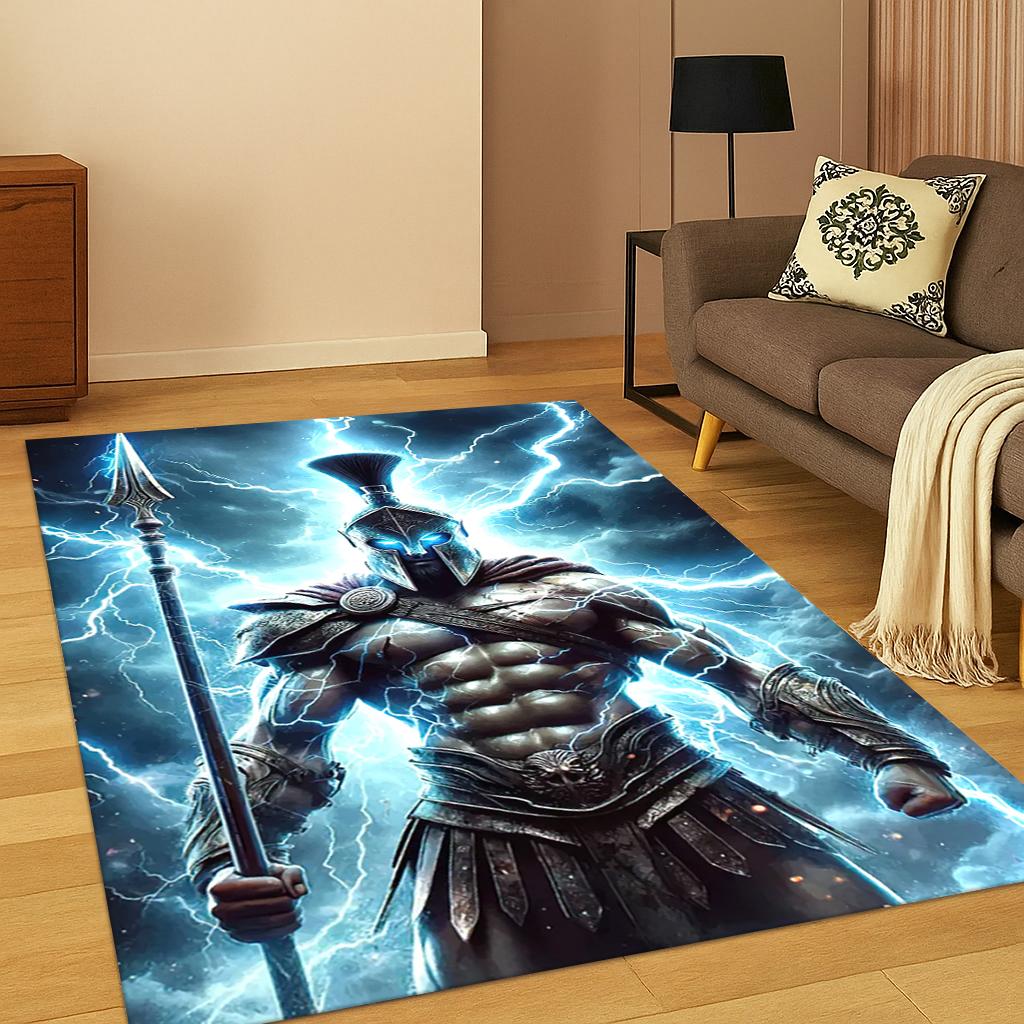 3D Viking Norse Mythology Odin Carpet Rug for Living Room Sofa Home Bedroom Kitchen Doormat Decor,Playroom Non-slip Floor Mat