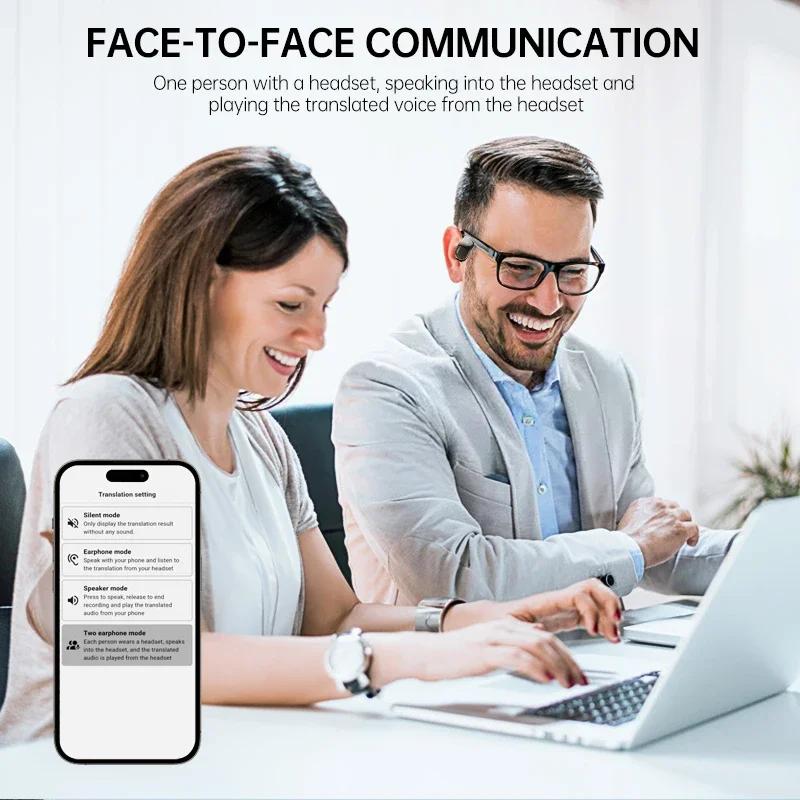 Real Time Translation Earbuds 144 Languages AI Translator with Charging Case Noise Cancelling for IPhone Android Travel Business