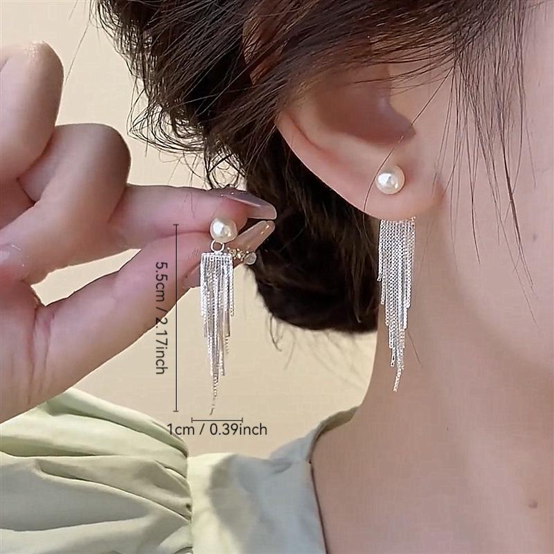 Female Temperament Tassel High-end Long Earrings