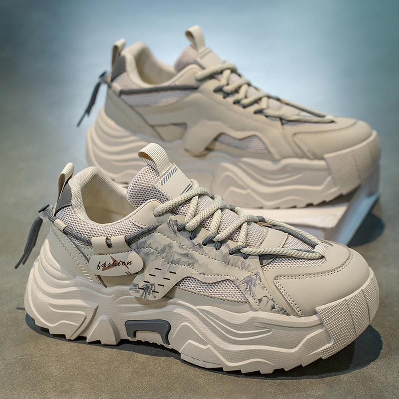 New Fashion Men 's Four Seasons Comfortable Thick Sole Shoes Students BoysTrending Soft Sole Breathable Casual Running Sneakers