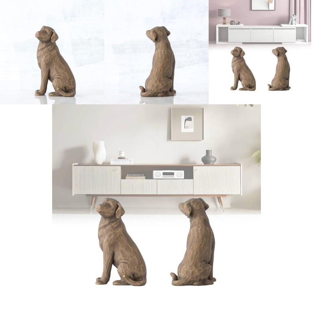 Adorable Brown Resin Dog Figurine With Vintage Style Perfect For Home Decor And Gift Giving