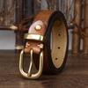 2.8cm Width Women Genuine Leather Belt for Women Female Cowskin Strap Casual Copper Buckle Ladies Belts Designer High Quality