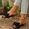 Women Flats Slippers Luxury Outdoor Shoes Women 2025 New Fashion Bow Tie Sandals Casual Beach Slippers Lightweight Slides Women