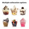 20 X 2oz Square Mini Dessert Cups With Spoons, Clear Plastic Parfait Appetizer Cup for Tasting Party Desserts Appetizers