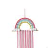 Bow Holder Organizer for Girls Hair Bows Wall Decor Tassels Rainbow Tapestry Clips Hanger