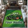 Fendt Crystal Velvet Rug, Custom Name Text Personalized Non‑Slip Floor Mat for Home Decor Gift