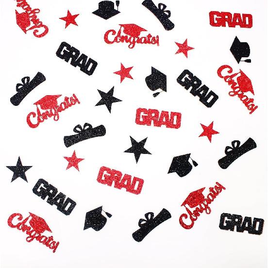 Glitter Graduation Confetti 2026 Rose Gold Graduation Decorations Grad Cap Star Congrats Grad Table Scatter for Grad Party Decorations 2026