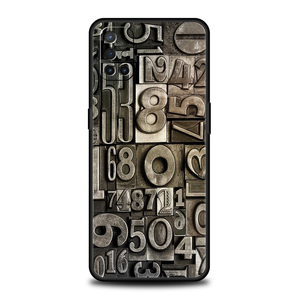Phone Case For Oneplus 13R 13 12 10T 11 R10 Nord N100 N200 N10 9 9R CE 2 3 Z Pro Lite 5G Soft TPU Cover Number Pattern Funda Bag