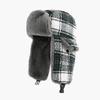 Unisex Retro Plaid Fleece Lined Beanie Hat Winter Warm Ear Protection Cap Cycling Outdoor