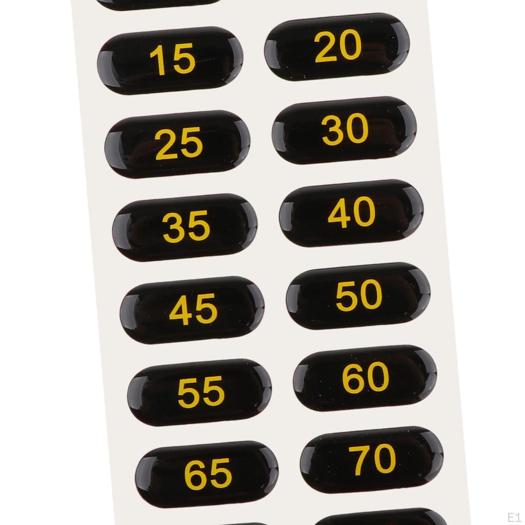 Weight Stack Labels Stickers Black Background Number Tags for Gym Sporting
