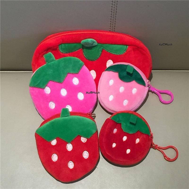 Multi-shapes, Fruit Strawberry Plush Coin Purse , Coin Bag Soft Purse Wallet For Gift Toy Plush Purse