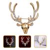 Deer Head Brooch with Antlers, Suitable for Wearing On Clothing