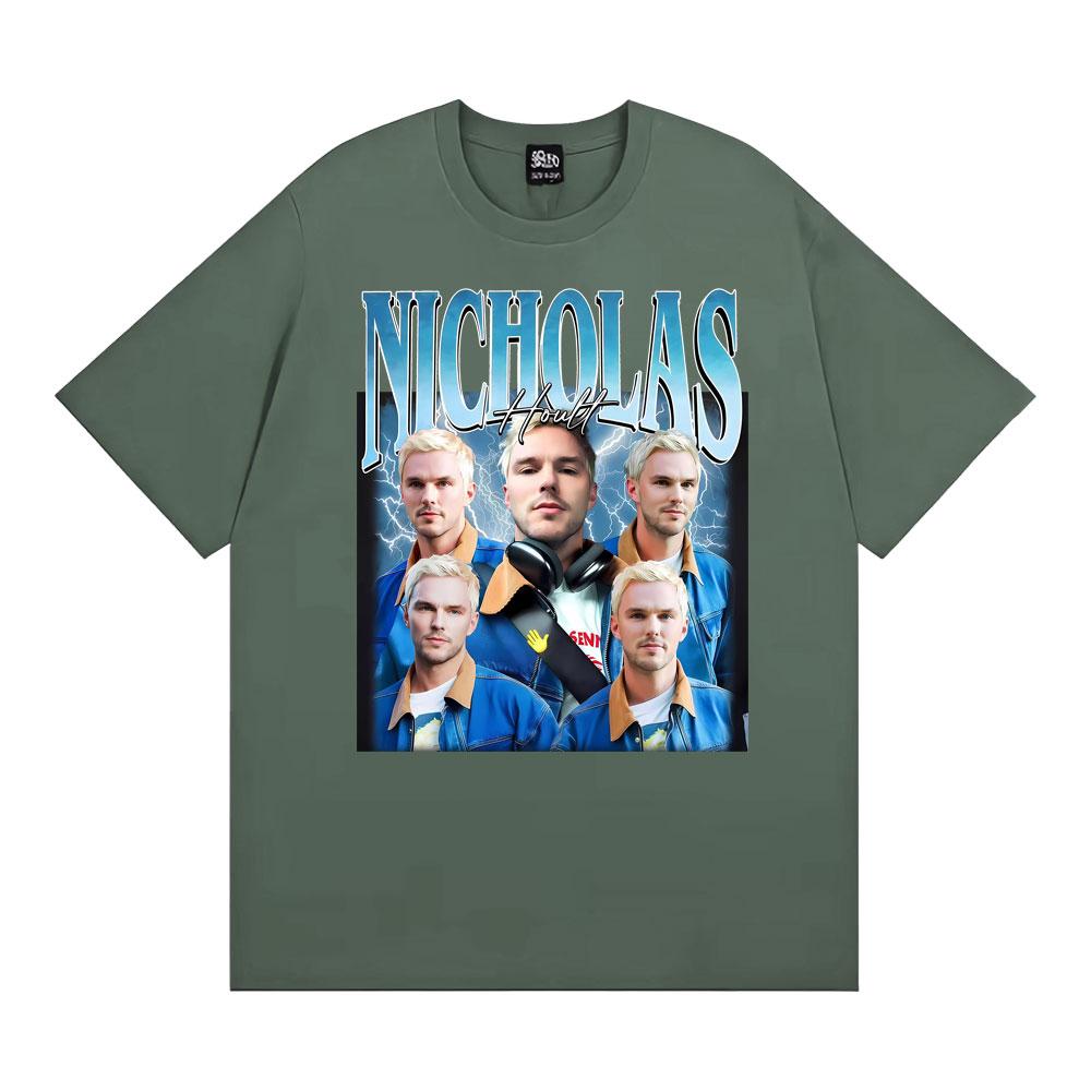 

Nicholas Hoult Vintage 90s Style Graphic T Shirts Unisex WOMEN Hip Hop Harajuku Streetwear Tshirt Casual Cotton Oversized T Shirt 4XL