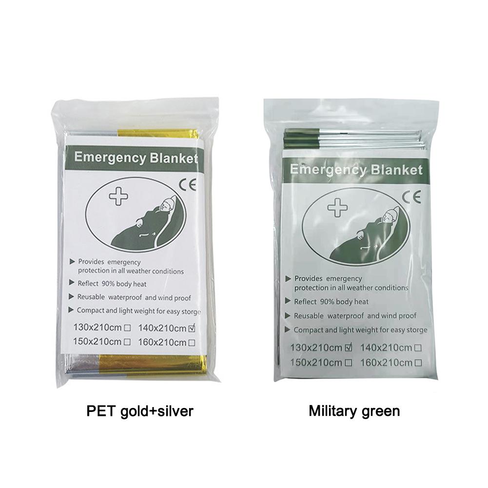 Foil Emergency Blanket Lightweight Waterproof Survival Blanket Insulation Lifesaving For Hiking Outdoor For Travel Hunting
