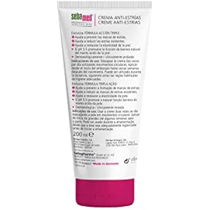 Crème anti-estrías - SEBAMED - PIEL SENSIBLE - 200 ml - Ingrédients naturels - Hydratation optimale