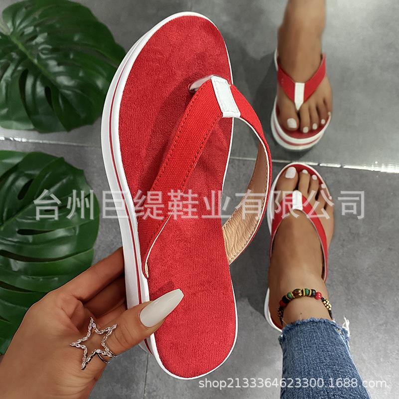 Giant Ti Large Size Women's Shoes 2025 Spot 2021 Summer Foreign Trade Women's Shoes Flip-flops Women's Platform Sandals 43