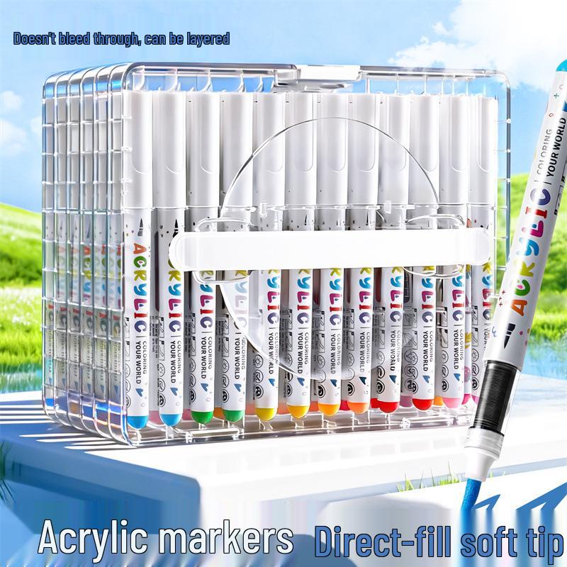 Wasserdichter Acrylmarker mit weicher Spitze - Nicht verschmierend, ideal für Schüler & DIY-Kunst.