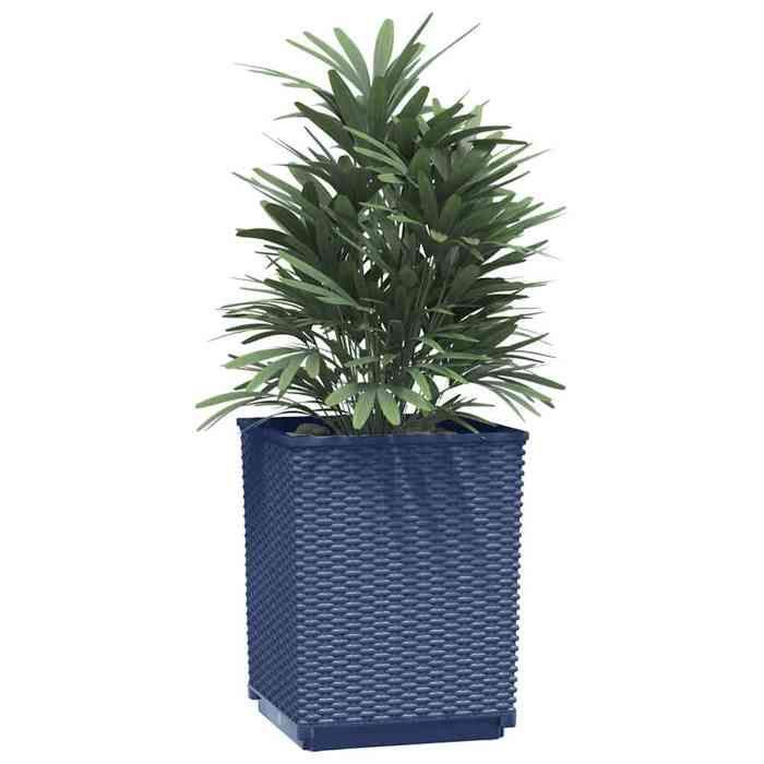 VidaXL Planters 2 Pcs, Flower Boxes, Plant Pots, Flower Boxes Garden Terrace Patio Outdoor, Blue Grey 30x30x37 364180