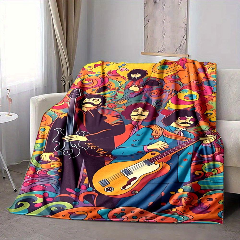 1pc Psychedelic Art Blanket Soft All Season Throw with Vibrant Design, Perfect for Home, Travel, and Gifts, Ideal for Naps and Camping