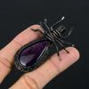 Amethyst Pendant Gemstone Jewelry, 999 Copper Wire Wrapped Pendant, Gift For Women Handmade Pendant