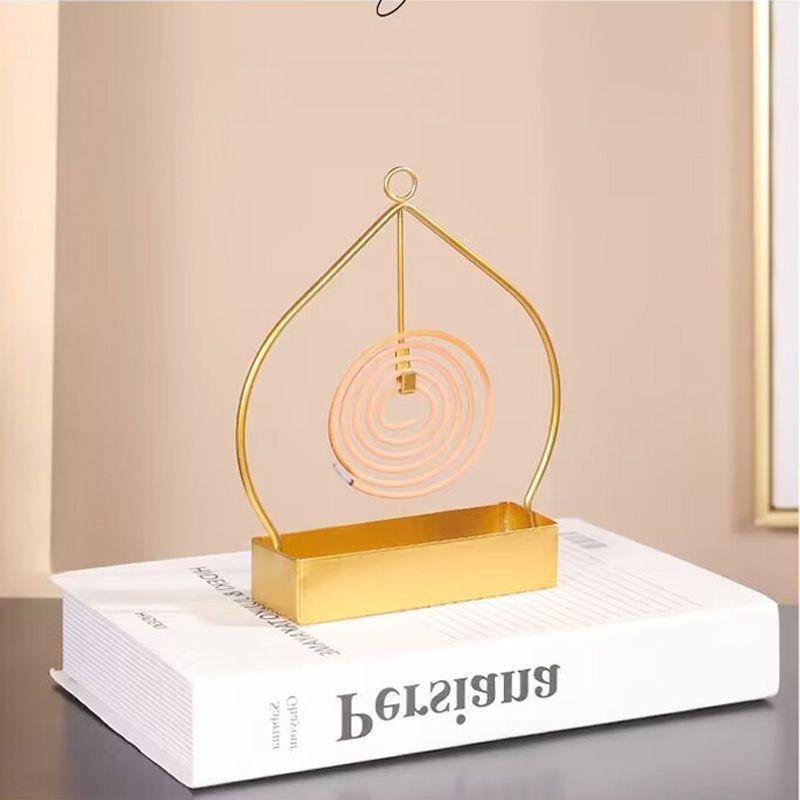 Household Bedroom Tray-shaped Incense Burner with Ash Tray and Stand - Creative and Simple Design, Made of Iron, for Hanging Mosquito Repellent Rack