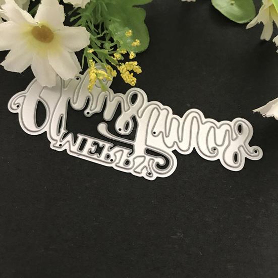 Cutting Die Merry Christmas Letters Shape Carbon Steel Embossing Stencil Mold for Greeting Card