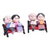 3Pcs/Set Creative Old Couple Chair Resin Craft Show Simulation Animal Folk Craft