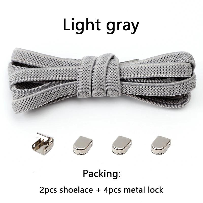 1 Pair Flat Shoe Laces For Sneakers Elastic Shoelaces Without Ties Press The Metal Lock Lazy Shoes Lace Rubber Band Accessories