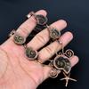 Ammonite Fossil Copper Electroformed Necklace with Adjustable Chain, Handmade Gemstone Jewelry Necklace For Memorial Day