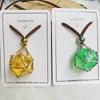 Trendy Cage Holder Necklace with Interchangeable Crystal Rope Pendant Fashionable Crystal Stone Accessory for Women