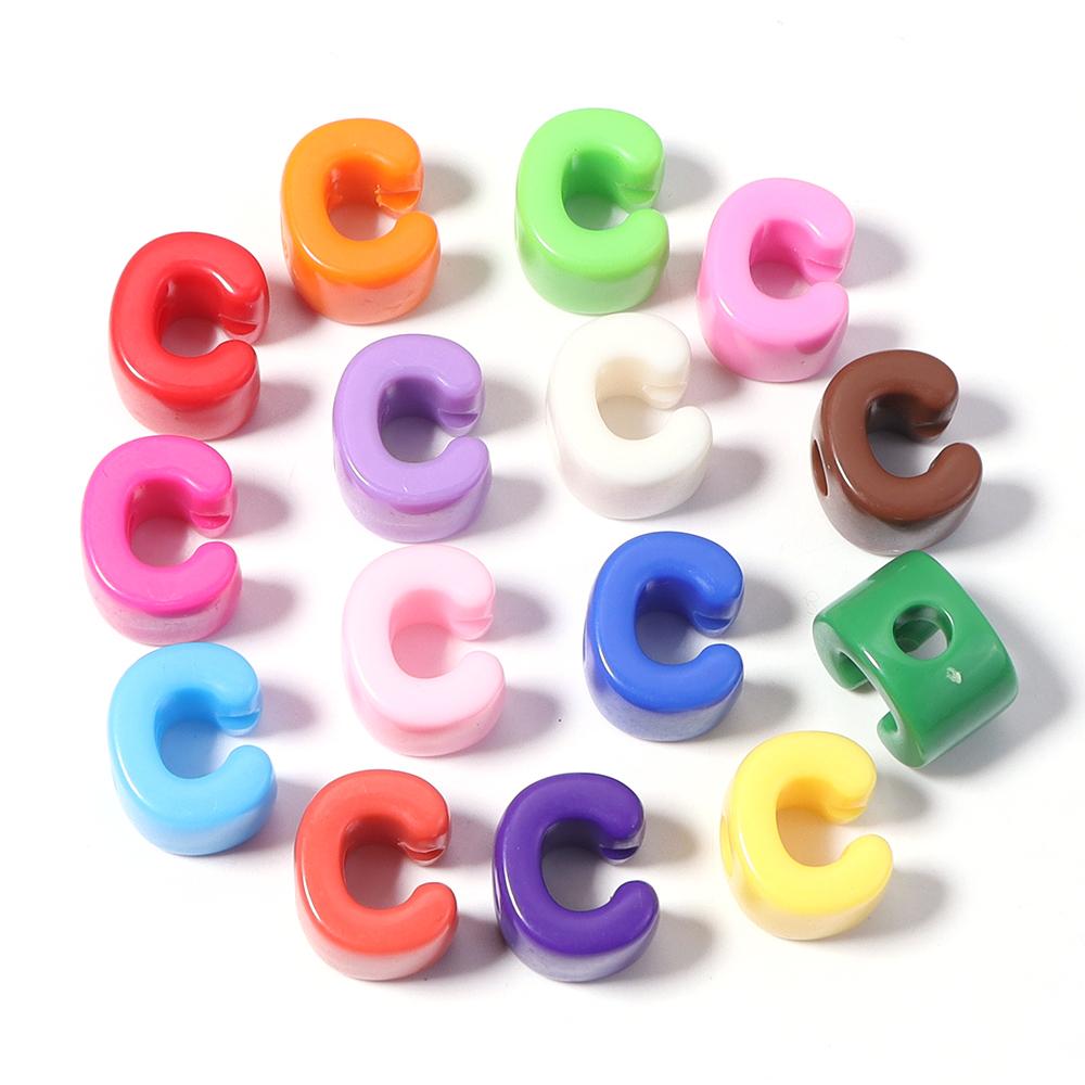 10pcs A-Z Letter Beads Acrylic Alphabet Beads Largr Size Loose Beads  For Jewelry Making DIY Keychain Phone Chain Accessories