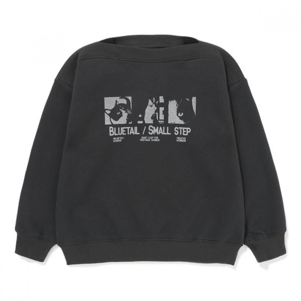 Bluetail Charcoal Gray Wide Neck Sweatshirt Azg4ts03cg