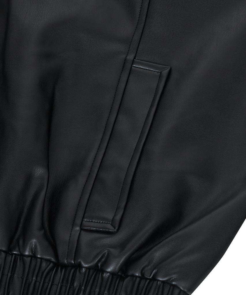Standarderror 87-Stan058 Raglan Leather Blouson Jacket Black