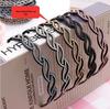 Hollow Willow Leaf Rhinestone Non-Slip Headband with Diamond Wave Design