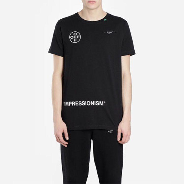 OFF WHITE SS19 T Shirts Men's Crew Neck Moderate Straight Fit OMAA027R191850151028
