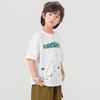 Boys' Cooling Cotton Short-Sleeve T-Shirt with Graffiti Print