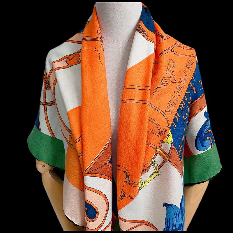 Women's Versatile Wool Blend Large Square Scarf & Shawl