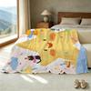 Cartoon Cat & Star Print Flannel Fleece Blanket Ultra Soft, Skin-Friendly Warm Cozy Throw for Home, Couch, Napping, Christmas & Halloween
