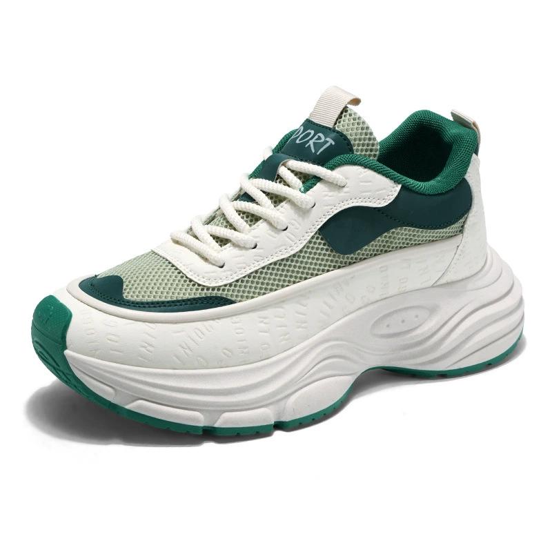 Chunky Sneakers Breathable Mesh Platform Dad Shoes Non-Slip Thick Sole Casual Trainers