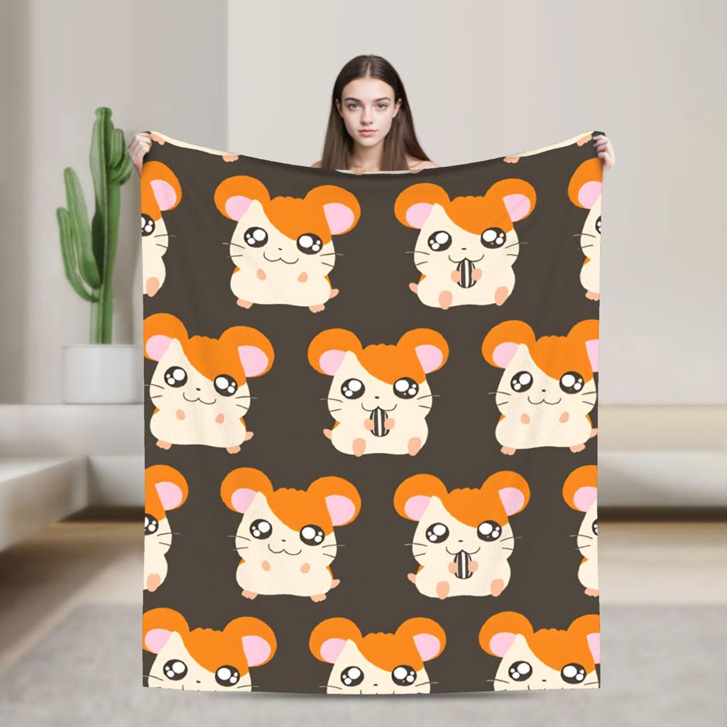 Adventure Story Hamtaro Blanket Super Warm Novelty Plush Bedding Throws For Bedroom Airplane Travel Flannel Bedspread Bed Cover