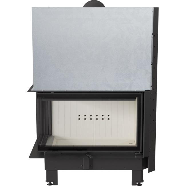 Steel Fireplace KRATKI MBO Left 15 kW Ø 200 Lift-up Self Closing Door