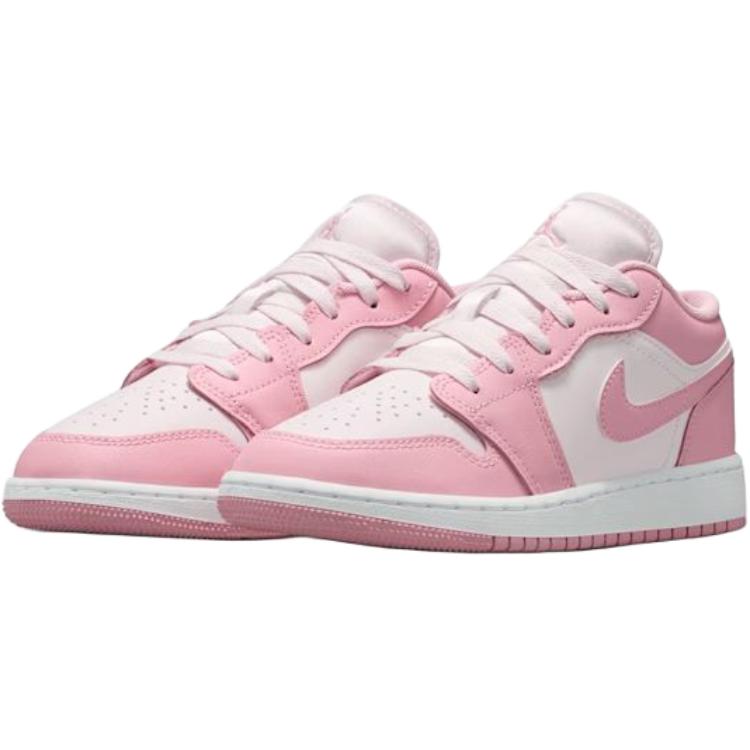 Jordan Air Jordan 1 Mid Top Kinder Basketballschuhe Rosa Unisex 553560-614