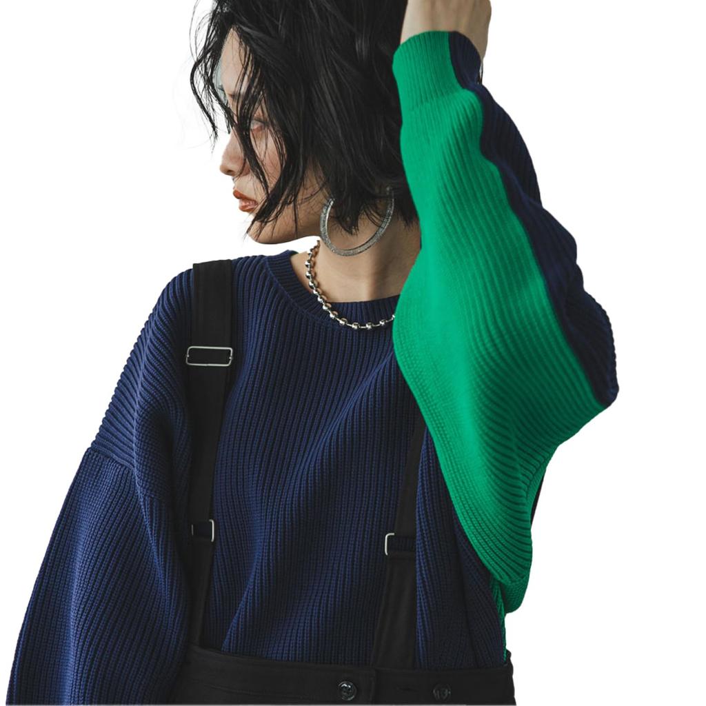 Yumetenbo (Yumetenbo) Women's Long Sleeve Cardboard Knit Top, Fall, Spring, Winter